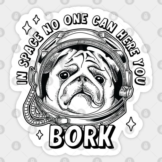 Space Pug Sticker by NinthStreetShirts